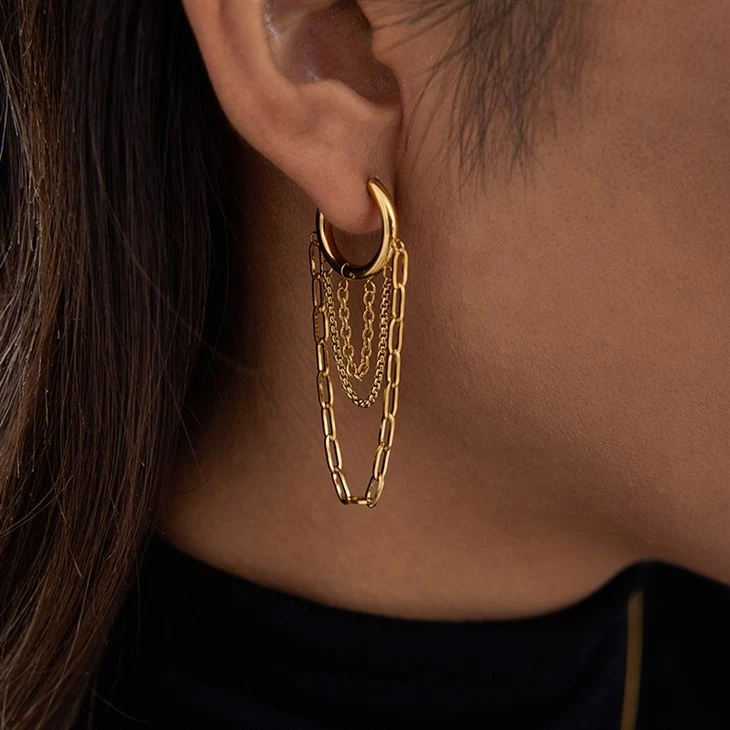 Multi Tassel Chain Hoop Earrings suppliers