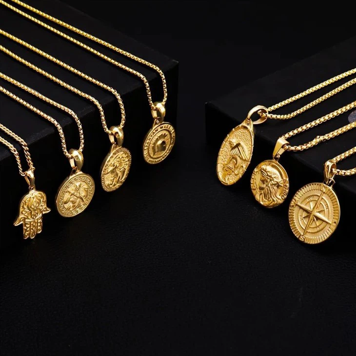 Stainless Steel Compass Necklace