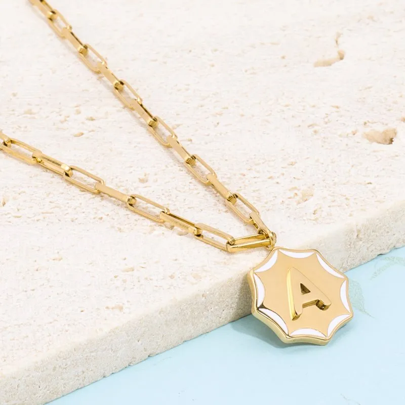 paperclip chain initial necklace