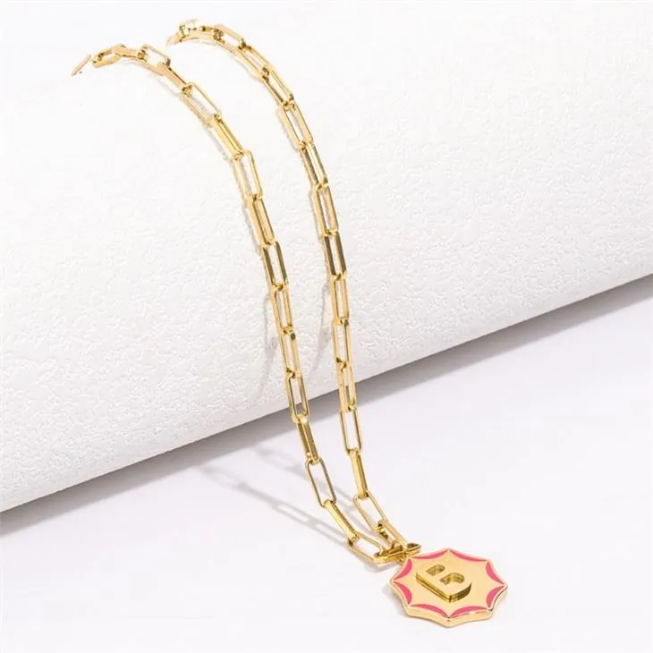 gold plated initial pendant necklace
