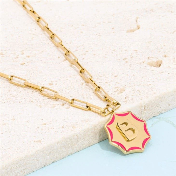 chain link necklace with initial