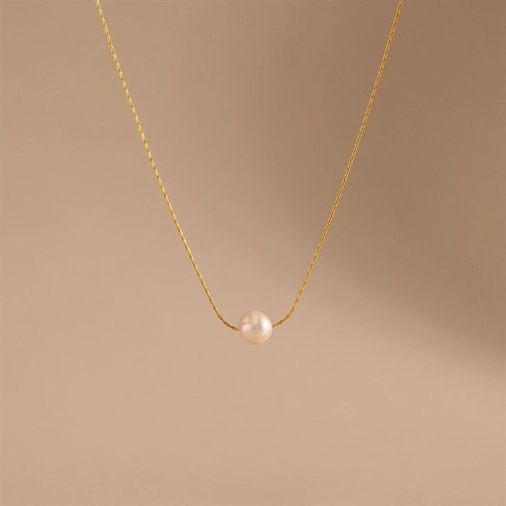 Minimalist Pearl Chain Necklace suppliers