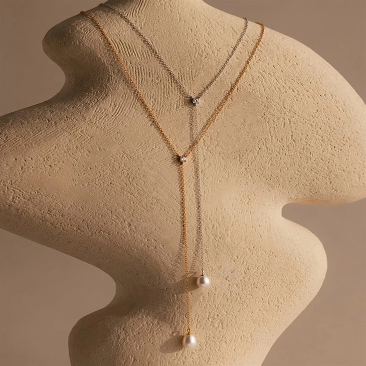 Minimalist Pearl Chain Necklace high quality