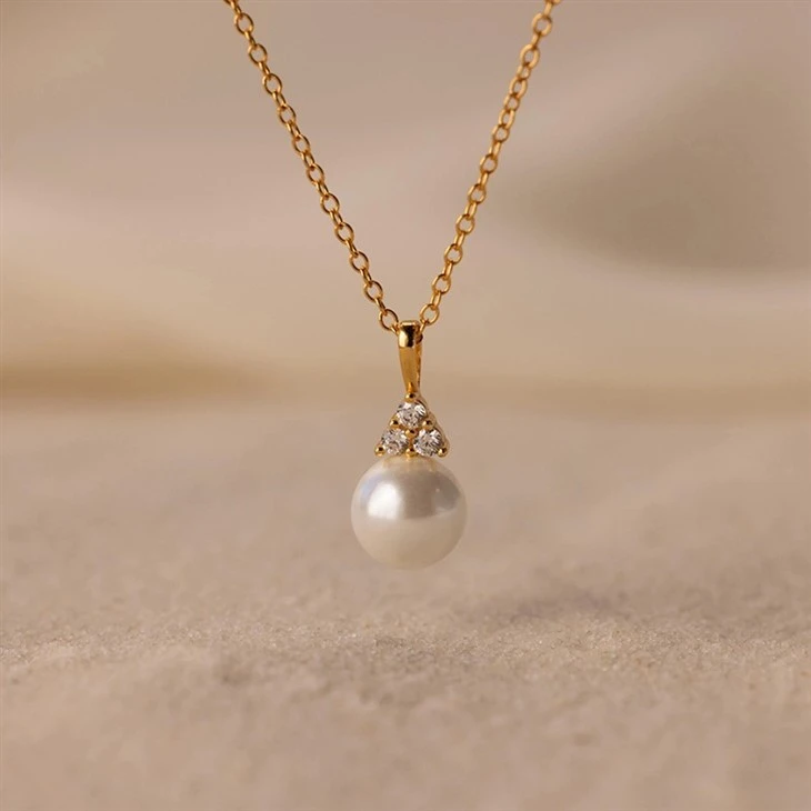 Minimalist Pearl Chain Necklace factory