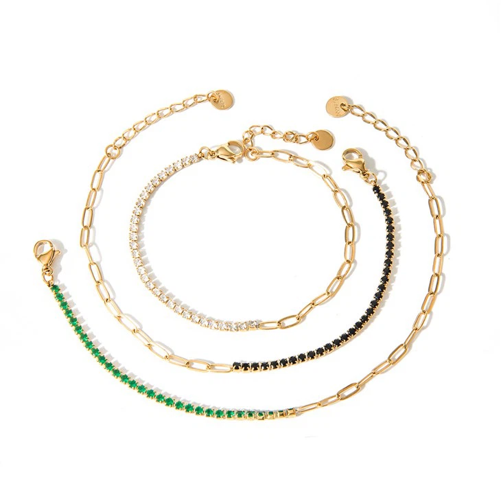 지르콘 혼합 체인 브레이슬릿