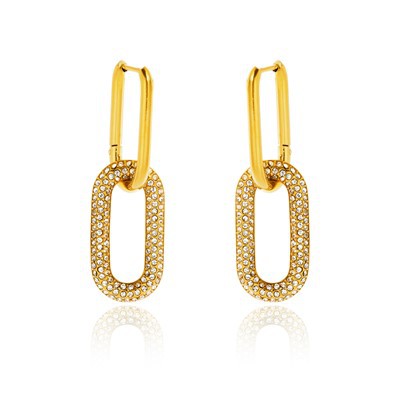 CZ 더블 링크 귀걸이