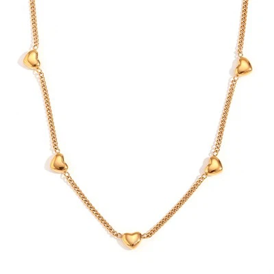 퍼프 하트 목걸이