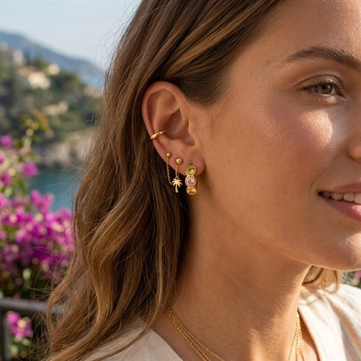 Spring Color CZ Huggie Hoops best